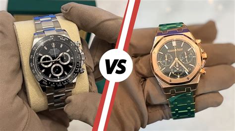 royal oak vs rolex dayona on hand|Rolex Daytona vs AP Royal Oak Chronograph; Audemars Piguet .